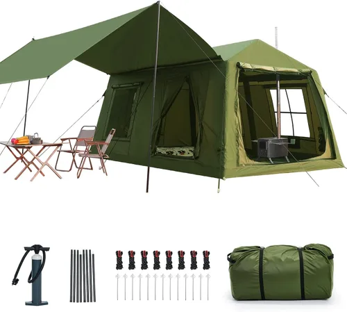 Miniatura 2 de Inflatable Tents for Camping, Large Blow Up Tent with Hand Pump, Easy Setup InflatableTent 4 Season Tent, Waterproof Oxford Air Glamping Tents for