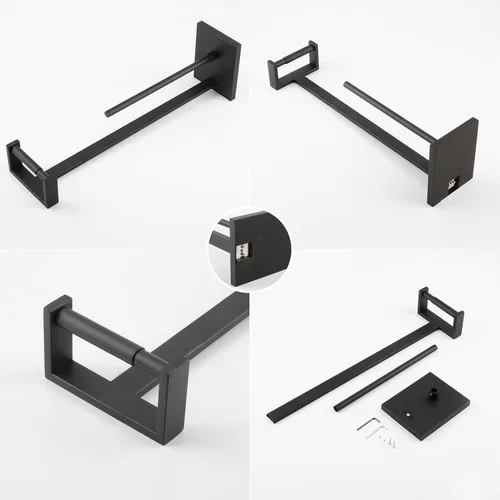 Miniatura 6 de GERZWY Baño libre titular de papel higiénico titular de papel higiénico para baño SUS 304 acero inoxidable, negro mate DZY005-BK