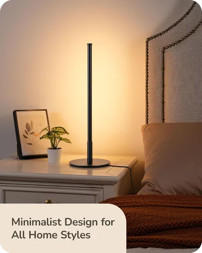 Miniatura 5 de EDISHINE Lámpara de Mesa LED Mejorada, Lámpara de Cabecera Regulable sin Escalones con 3 Temperaturas de Color, Lámpara de Mesita de Noche Moderna