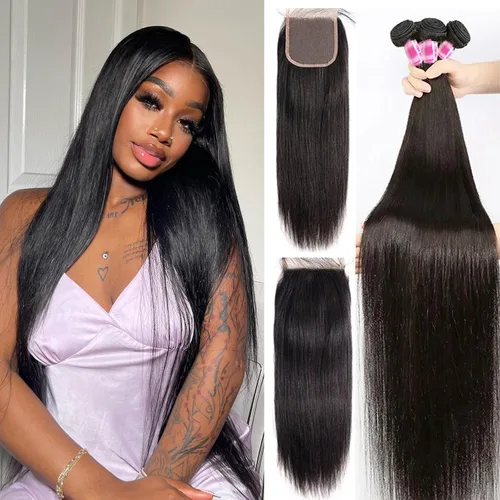 Miniatura 14 de 3 manojos de cabello humano lacio 100% sin procesar virgen brasileño paquetes de 10, 12, 14 pulgadas, mechones de cabello humano corto sin procesar