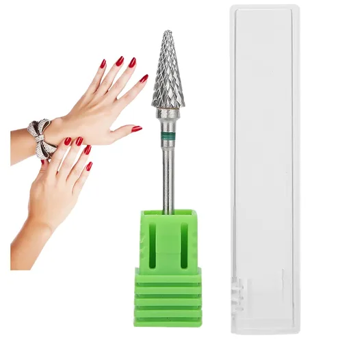 Pongnas Broca de uñas de acero de tungsteno, brocas de manicura para manicura y pedicura eléctrica, accesorios de cabeza de molienda (verde)
