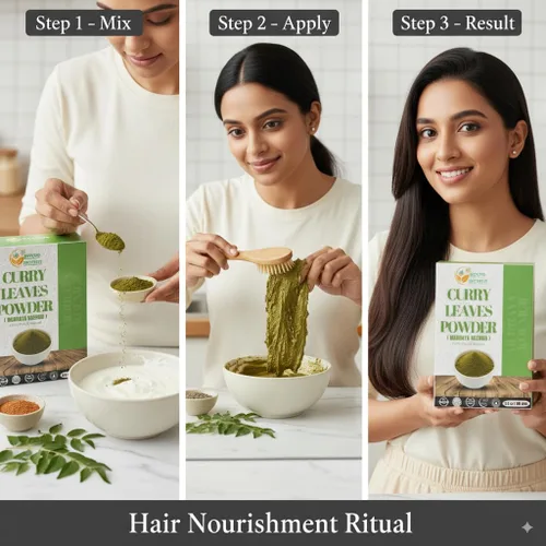 Miniatura 7 de Polvo de Hoja de Curry 100% Natural Cultivado Seco 150 g Promueve la Fórmula de Crecimiento del Cabello Cabello Fuerte Volumen del Cabello