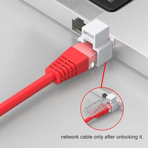 Miniatura 5 de 20 unidades de bloqueo de cable de red RJ45 con 1 llave, cable de red RJ45 con bloqueo, cable Ethernet con bloqueo, súper categoría 5 categoría 6