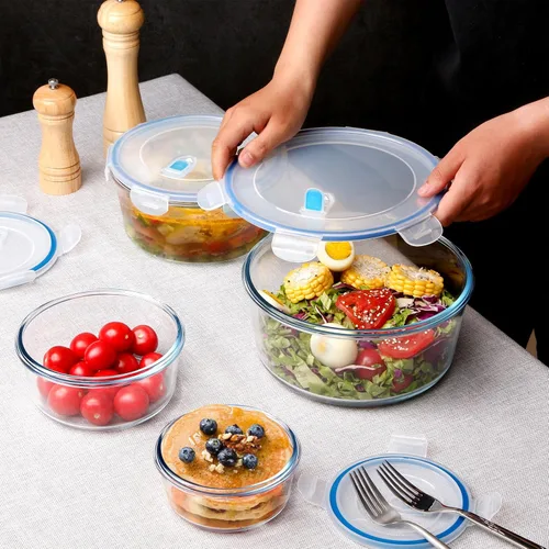 Miniatura 7 de NUTRIUPS Recipientes de almacenamiento de alimentos de vidrio grandes de 94.7 fl oz/95oz con tapas herméticas, 2.8L rectangular tamaño familiar
