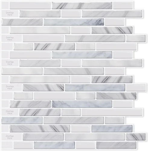 Miniatura 9 de LONGKING Protector contra salpicaduras de mármol despegable y adhesivo de 10 hojas para cocina, protector contra salpicaduras de azulejos