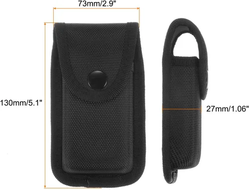 Miniatura 2 de HARFINGTON Funda de nailon para cuchillos de bolsillo de 5.1" x 2.9", horizontal y vertical, con presilla para cinturón, bolsa multiherramienta
