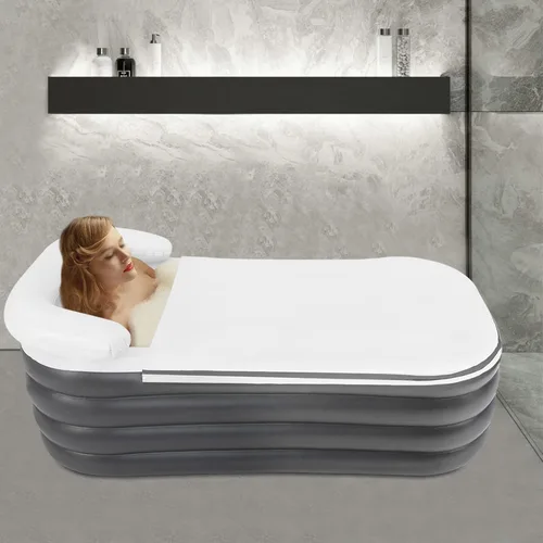 Miniatura 2 de Bañera inflable para adultos con bomba de aire eléctrica, bañera plegable portátil para interiores o exteriores, bañera inflable independiente