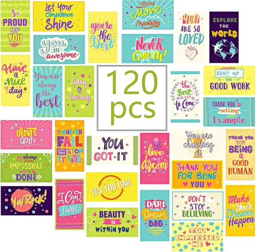 Miniatura 13 de Outus 120 tarjetas con citas motivacionales de motivación, agradecimiento, gratitud, motivación comercial, 30 estilos, 3.5 x 2 pulgadas