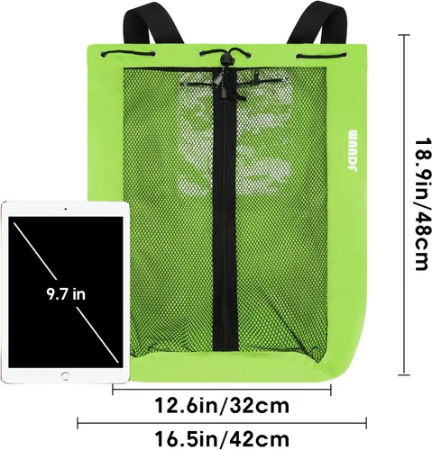 Miniatura 9 de WANDF Bolsa de Natación Mochila de Malla con Cordón Mochila de Playa para Natación, Gimnasio y Equipo de Entrenamiento Verde Fluorescente