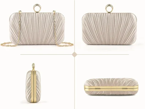 Miniatura 6 de PACETAP Bolso de noche para mujer, bolso de mano, correa de cadena, bolso de hombro para boda, fiesta, cóctel, baile de graduación, cena Chain