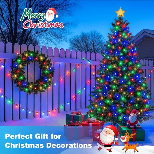 Miniatura 8 de Luces de Navidad 500 LED de 164 pies, luces impermeables para árbol de Navidad con 8 modos, control remoto, 3 temporizadores y función de memoria