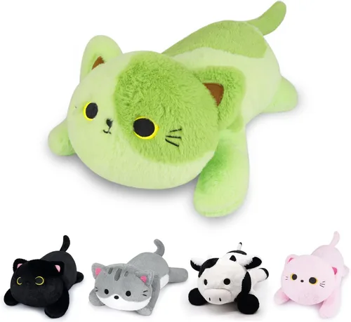 Miniatura 9 de Peluche de gato negro con peso, lindos animales de peluche con peso para niños, realista y suave, abrazable, regalo para niñas y niños
