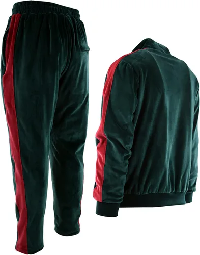 Miniatura 4 de Conjunto de terciopelo para hombre con bolsillos con cremallera y forro de terciopelo