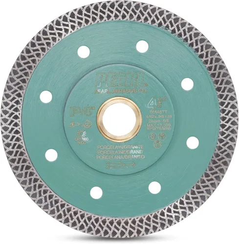 Miniatura 12 de PEARL ABRASIVE CO. Hoja de porcelana turbo de malla fina P4 de 4" 5/8"-20mm-7/8 con 4 agujeros