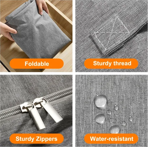 Miniatura 3 de Bolsas de almacenamiento para edredón Karceyworth, bolsas de almacenamiento extra grandes para ropa de cama con ventana transparente, asas