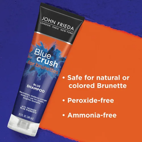 Miniatura 2 de John Frieda Blue Crush - Juego de champú y acondicionador para morenas, nutre el cabello teñido y natural, pigmentos azules para cabello castaño