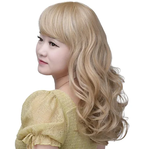 Miniatura 4 de SYXLCYGG Pelucas largas de 22 pulgadas, rubia, ondulada, sintética, para uso diario, para mujer, disfraces de Halloween, fiestas, pelucas de cabello