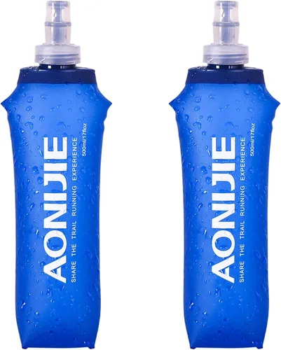 Miniatura 20 de TRIWONDER Botella de agua de mano para correr, Quick Grip Chill Botella de agua suave de mano de 17 onzas con correa de mano, paquete de Botella