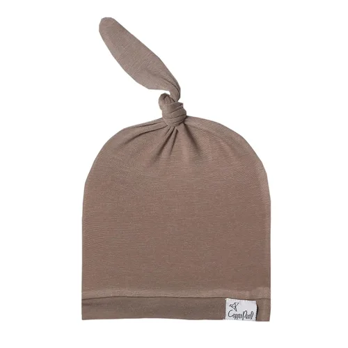 Miniatura 7 de Copper Pearl Gorro de bebé con nudo superior elástico suave Lennon
