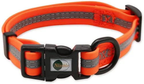 Miniatura 11 de NIMBLE Collar de perro impermeable para mascotas, ajustable, reflectante, duradero, flexible, de nailon con revestimiento de poliéster, collares