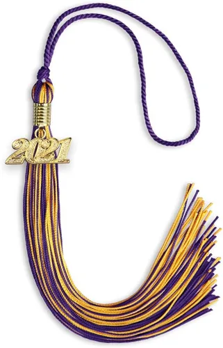 Miniatura 123 de Endea Graduation - Borla de doble color mixto con fecha dorada (negro/dorado antiguo, 2021)