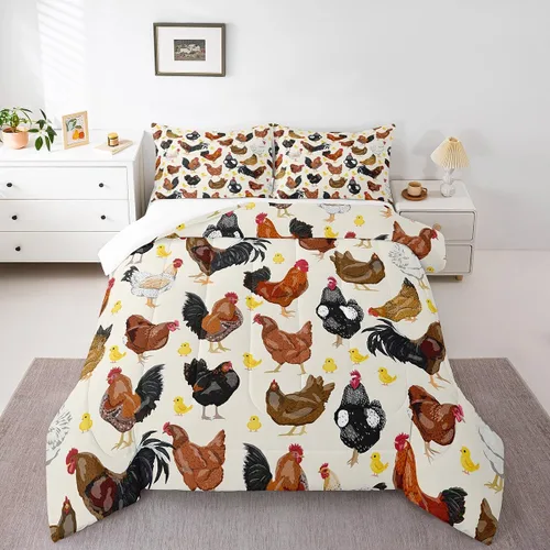 Miniatura 30 de Feelyou Lindo juego de ropa de cama de ajolote para niños y niñas tamaño twin, juego de edredón de salamandra para niños, mujeres y hombres, edredón