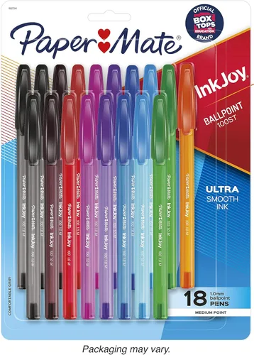 Miniatura 6 de Paper Mate InkJoy 100ST Bolígrafos de Punta de Bola, Punta Media (1.0mm), Negro, Paquete de 18