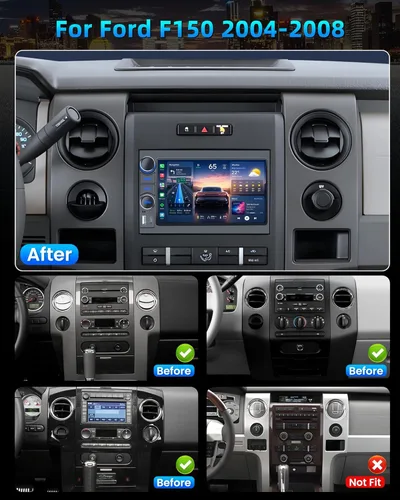 Miniatura 2 de Radio de coche estéreo para Ford F150 Radio 2004-2008: 7 "HD pantalla táctil estéreo incorporado Carplay inalámbrico Andriod Auto 5GWiFi