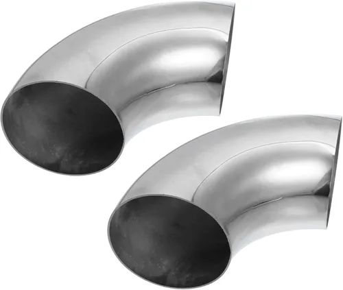 Miniatura 10 de X AUTOHAUX 2 piezas OD 2.25 pulgadas 90 grados 1.5mm de espesor Codo curvo de mandril SS304 de acero inoxidable tubo curvado para tubo de escape