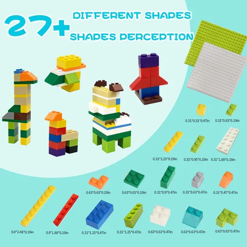 Miniatura 2 de Ladrillos de construcción compatibles con Lego Classic, 500 piezas de bloques de construcción básicos a granel en color aleatorio
