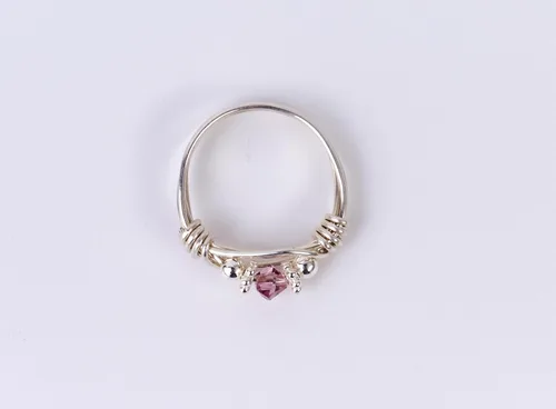 Miniatura 2 de Anillo de piedra natal Anillo hecho a mano con piedra natal de plata esterlina hecho con cristales