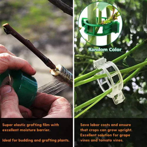 Miniatura 6 de FUJIWARA Herramienta de injerto de jardín, kit de poda multifuncional, injerto en U, injerto en V, injerto de Ω, para injerto de ramas de árboles