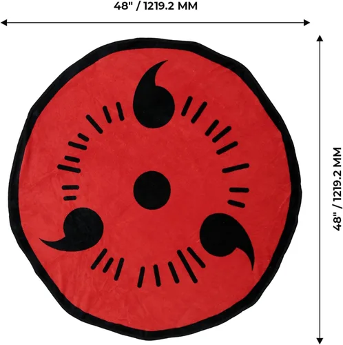 Miniatura 2 de JUST FUNKY Naruto Shippuden Sharingan - Manta de forro polar redonda de 48 pulgadas