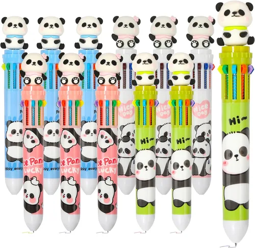 Miniatura 8 de Heliar Bolígrafo multicolor de 0.028 in, bolígrafos de colores 10 en 1, bolígrafos retráctiles de animales para oficina, suministros escolares
