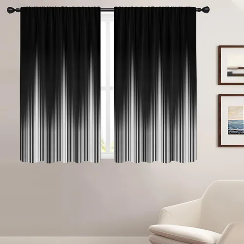 Miniatura 31 de Coxila Cortinas 100% opacas en negro y beige de 42 x 63 pulgadas, cortinas góticas degradadas con aislamiento térmico para dormitorio