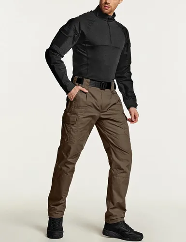 Miniatura 4 de CQR Pantalones tácticos para hombre, resistentes al agua, pantalones cargo Ripstop, ligeros EDC trabajo, senderismo, ropa para exteriores