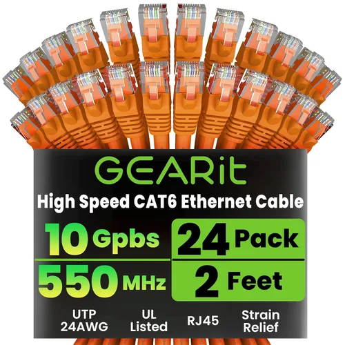Miniatura 36 de GearIT Cable Ethernet Cat 6 de 1.5 pies y 18 pulgadas (paquete de 24) - Cable de conexión Cat6, cable de conexión Cat 6, cable Cat6, cable Ethernet