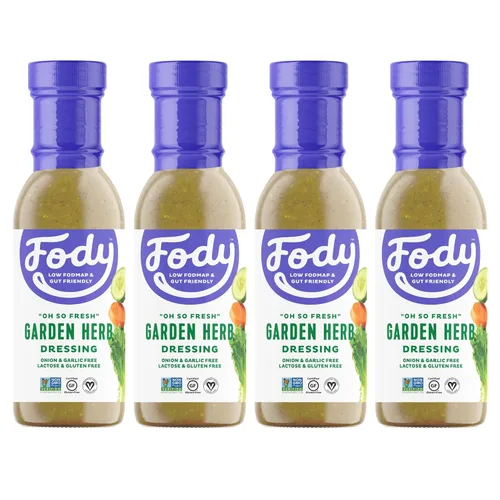 Fody Foods - Paquete de aderezo para ensalada de hierbas veganas de jardín, bajo certificado FODMAP, apto para dieta cetogénica, intestinal y SII,