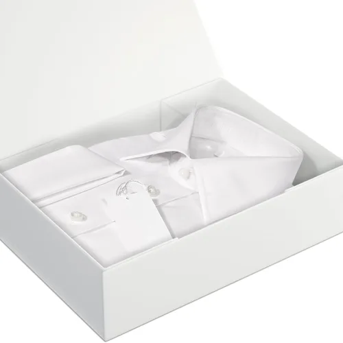 Miniatura 4 de ROSTELACK Caja de regalo blanca de 11.9 x 8.5 x 3.3 pulgadas con tapa de cierre magnético para regalos, caja de regalo de dama de honor, bonita