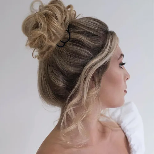 Miniatura 6 de 10 peines laterales para el cabello, clip de horquilla de metal, peine de giro francés, barra updo, herramientas de peinado en forma de U, Multicolor