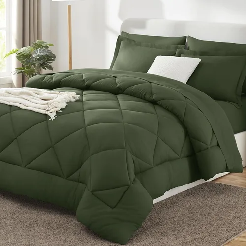 Miniatura 13 de CozyLux - Juego de edredón en una bolsa, para dormitorio universitario, todas las estaciones, edredón, sábanas y fundas para almohada y decorativas