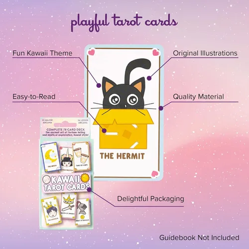 Miniatura 3 de Lindas cartas de tarot Kawaii para principiantes - Baraja mágica de anime Oracle para adolescentes Afirmación