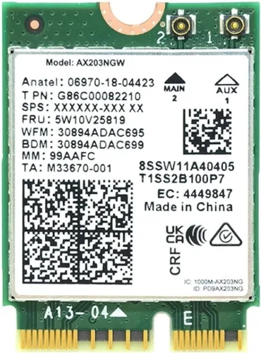 Miniatura 12 de Adaptador WiFi 6 AX200 Tarjeta WiFi 802.11ax M.2 de doble banda para PC Hasta 2.4 Gbps Sin vPro Compatible con Bluetooth 5.2 e Intel, AMD