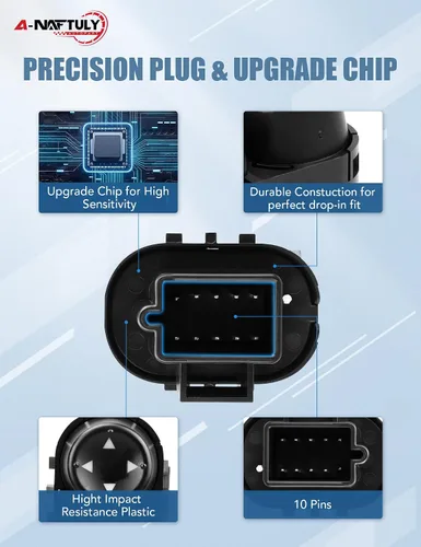 Miniatura 3 de Interruptor de espejo eléctrico compatible con Chevy Silverado GMC Sierra 1500 2500 HD 3500 HD 3500 HD 2007-2014, interruptor de control selector