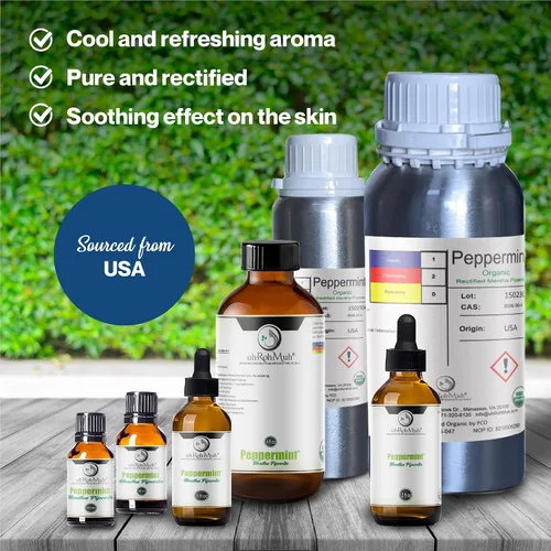 Miniatura 3 de Aceite esencial de menta orgánico rectificado, 100% puro y natural, aceite de grado alimenticio de origen estadounidense para delicias culinarias