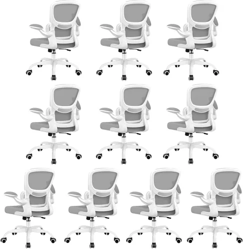 Miniatura 15 de BESTFAIR Silla de oficina ergonómica, silla de escritorio de malla transpirable cómoda con soporte lumbar, silla de escritorio para el hogar