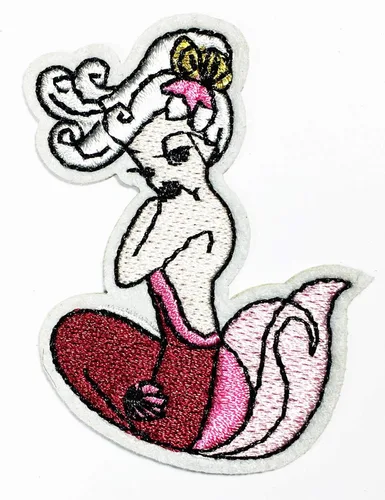 MEGADEE - Chaqueta con capucha bordada para niños, diseño de sirena, diseño de verano, 1.75 x 2.25 pulgadas, ideal para regalo (sirena de dibujos