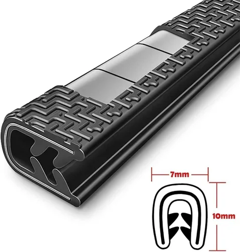 Miniatura 2 de QBUC Protectores de borde de puerta de automóvil, 13 pies (13.1 ft) de goma con sello de clip en forma de U, protección de borde de borde