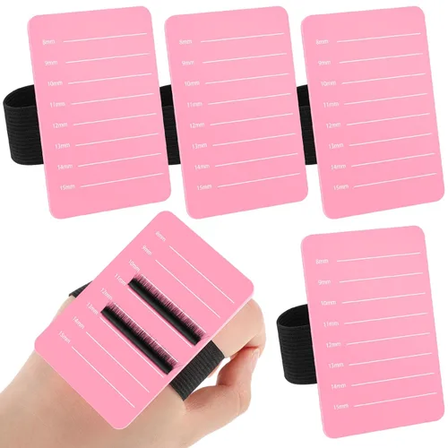 Miniatura 7 de Patelai 4 piezas de soporte de pestañas para extensión de pestañas, bandeja de mano con correa de muñeca ajustable, bandeja de pestañas ajustable
