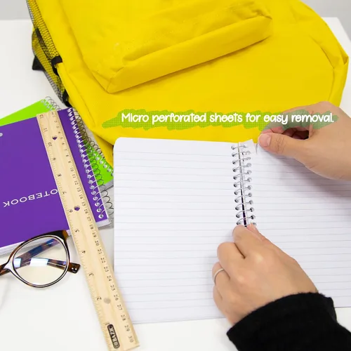Miniatura 5 de BAZIC Products 100 cuadernos de poli de 5 x 7 pulgadas con espiral, para oficina de notas escolares, juego de 6